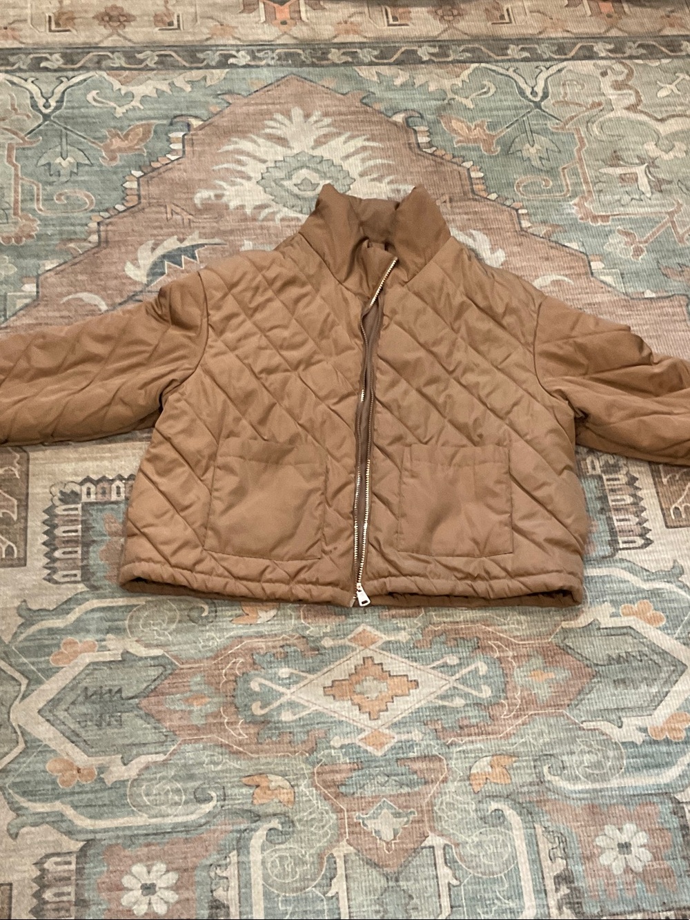Ci Sono Girls Brown Quilted Puffer Jacket